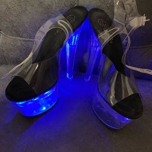 Used pleaser light up shoe - one led strip not working